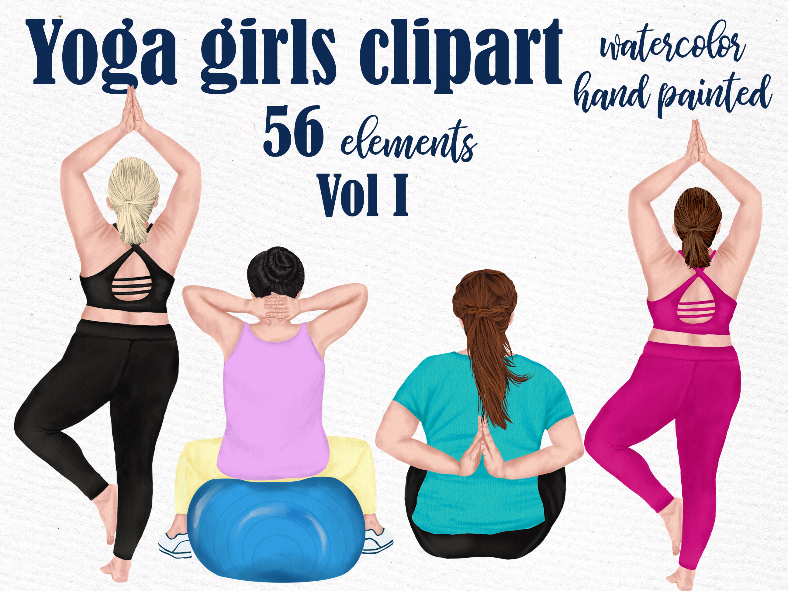 Yoga Girls Clipart: fitness GIRLS Clipart Yoga Clipart Yoga Practice Yoga  Pose Plus Size Girls Workout Clip Art Exercise Clipart Bff Mug -  Canada
