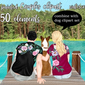 Paren Clipart: "CUSTOM PAREN" Vriendje Vriendin Paar portret Aquarel Mensen Houten dock clipart Liefde clipart Custom People Mok