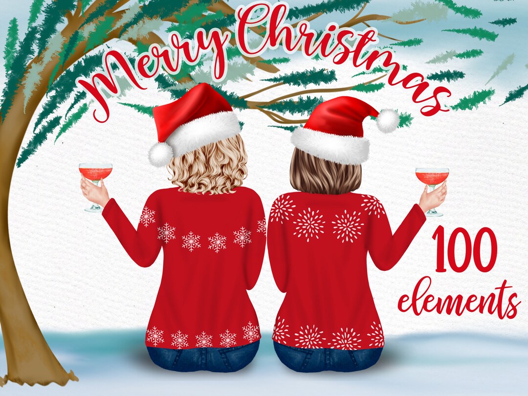 Christmas Girls Clipart: "best FRIEND Clipart" Christmas Mug Design ...