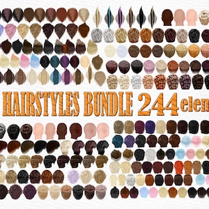 Bundle Hairstyles clipart: &quot;MALE HAIRSTYLES CLIPART&quot; Black man Hair Custom Hairstyles Boys hairstyle  Men fashion clipart Mullet hairstyles