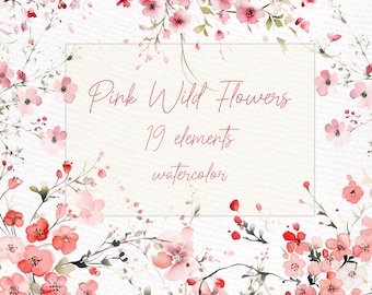Watercolor Roses Clipart: Blush Pink Floral Wreaths (PNG)