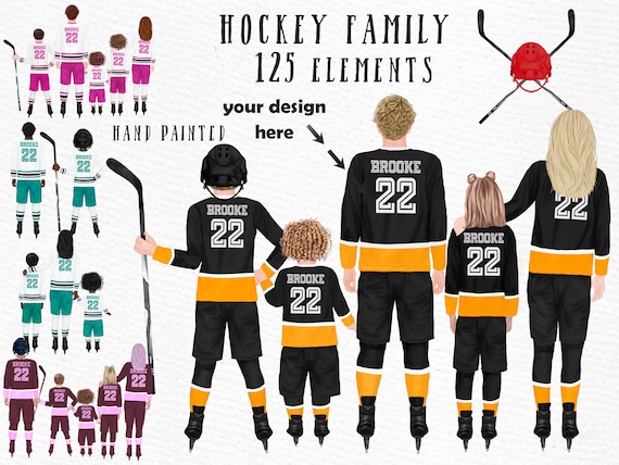 Hockey Family clipart: "HOCKEY CLIPART" Hockey graphics Hockey jerseys Sports Clipart Sports Team Clipart Sublimation Design Hockey Players