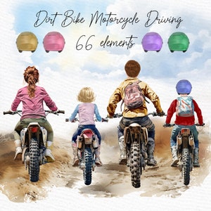 Clipart de bicicleta de motocross: "FAMILY RIDING DIRTBIKE" Imágenes prediseñadas de motocicleta Dirt Bike Clipart Familia Deportes Png Imágenes prediseñadas personalizables Familia al aire libre