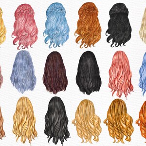 Graduation Clipart: "GRADUATING GIRLS" Watercolor girls Graduation Hat Graduation Toga Planner Stickers Hair Styles Grad College Senior image 3