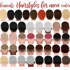 Acconciature maschili clipart: "MEN HAIR CLIPART" Bold Acconciature uomo Acconciature personalizzate Acconciature ragazzi acconciatura Uomo nero acconciatura Uomo moda clipart