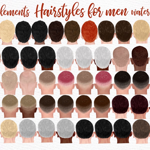 Male hairstyles clipart: "MEN HAIR CLIPART" Bold Man hairstyle Custom Hairstyles Boys hairstyle Black man hairstyle Men fashion clipart