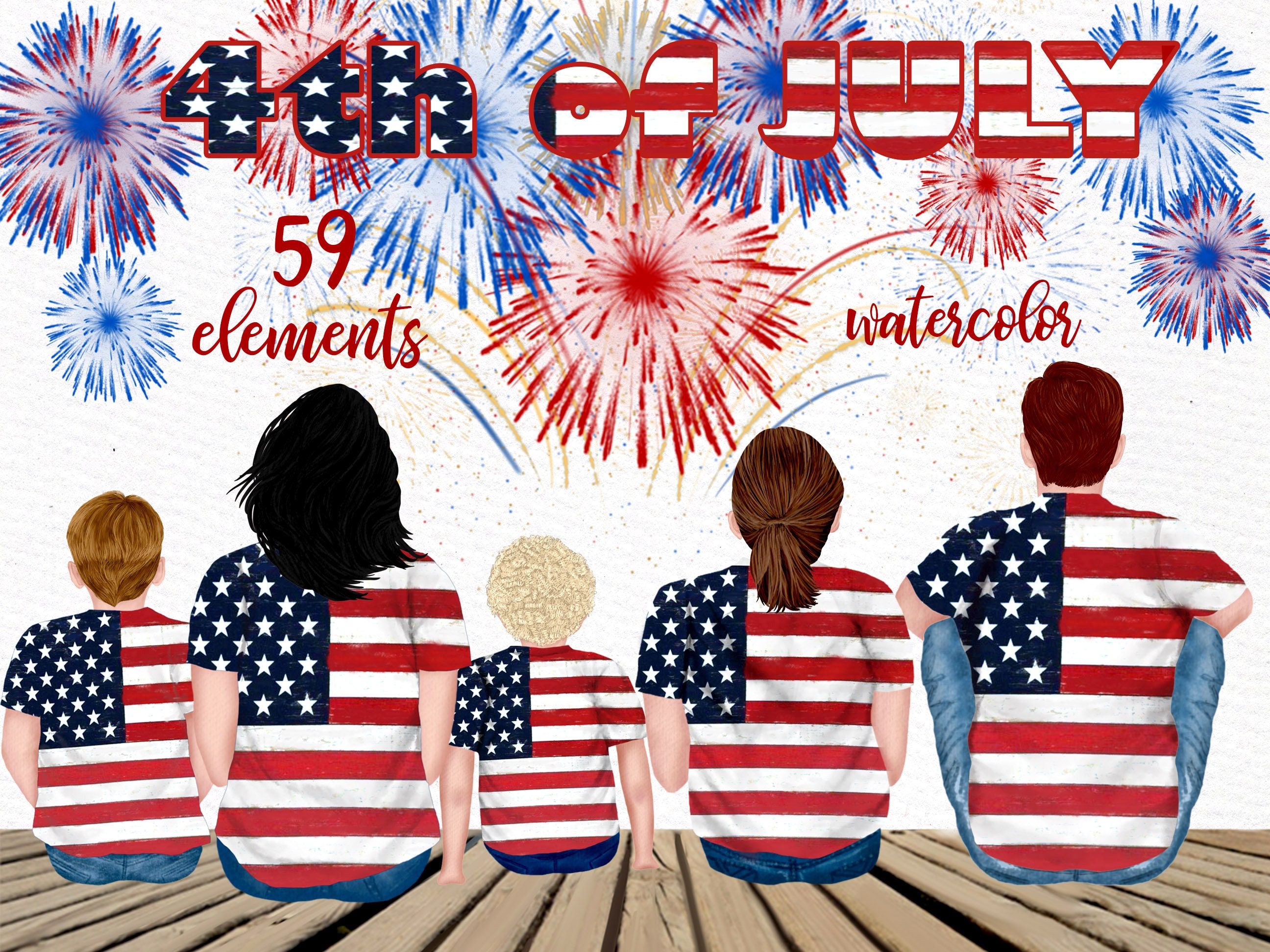 4th of July Clipart: \, image size:2592x1944
