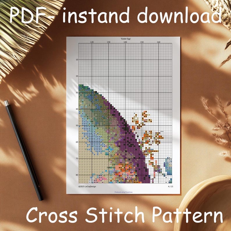 Floral Easter Egg Cross Stitch Pattern: Spring Flowers (PDF Pattern) - Etsy