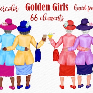 Old Ladies Clipart: "GOLDEN LADIES CLIPART" Oma Clipart Ältere Frauen Grafik Oma Portrait Bff Clipart Cocktail Png Oma Tasse Design