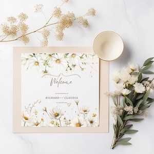 Watercolor Daisy Clipart: White Flowers, Floral Borders (PNG) image 4