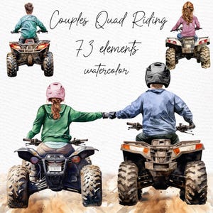 Atv Quad Bike Rider Clipart: "COUPLES RIDING QUAD" Trail Riding Png Fuoristrada Famiglia Sport Png Clipart personalizzabile Dirt Bikes 4x4