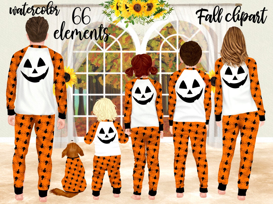 Matching Pajamas Clipart: family Clipart Family Pajamas Jack O Lantern