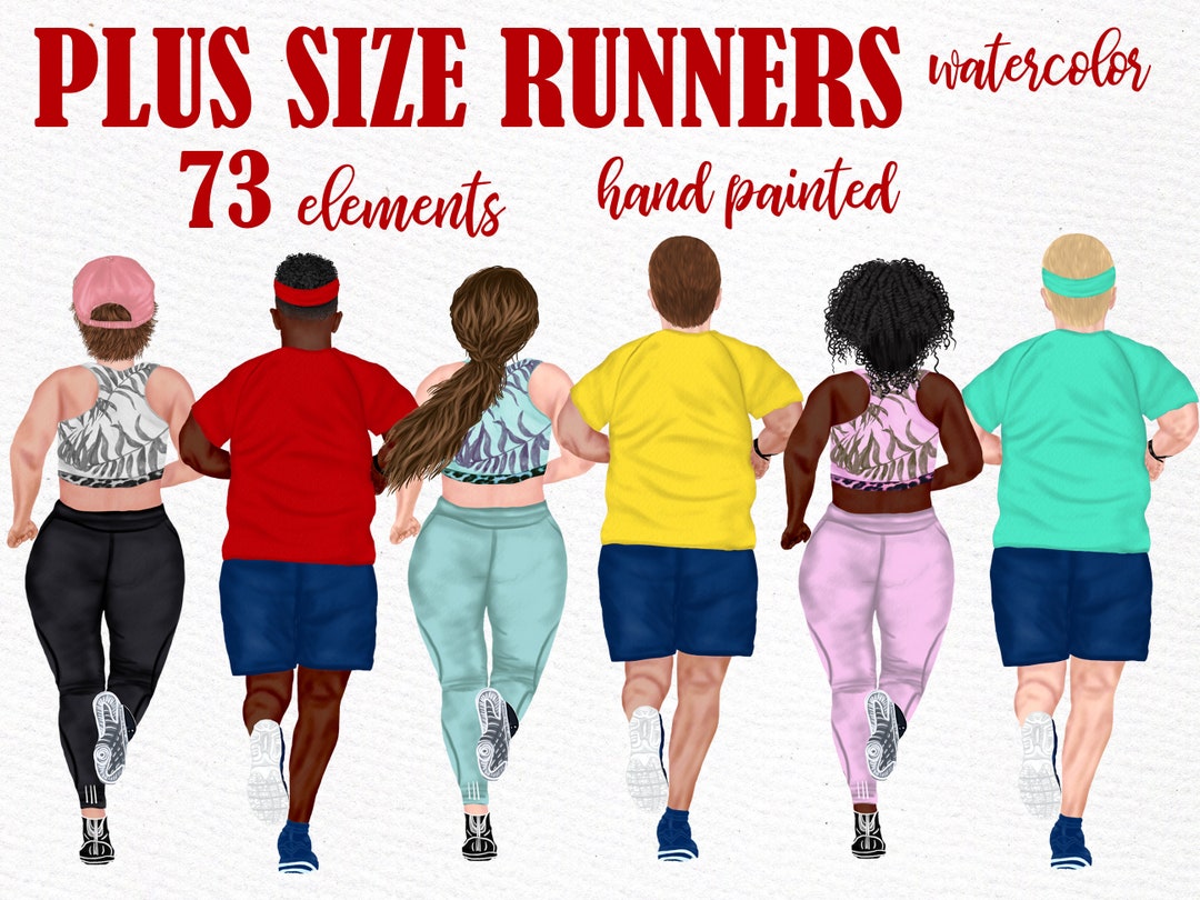 Runners Plus Size Clipart running People Marathon Clipart Plus Size