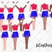 Cheerleaders Clipart: "drill Team" Watercolor Girls Best Friends Sports ...