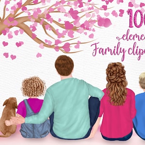 Clipart de famille: « PARENTS ET ENFANTS » Papa Maman Enfants Famille Personnes Frères et sœurs clipart Aquarelle Personnes Famille Mug Designs Sublimation