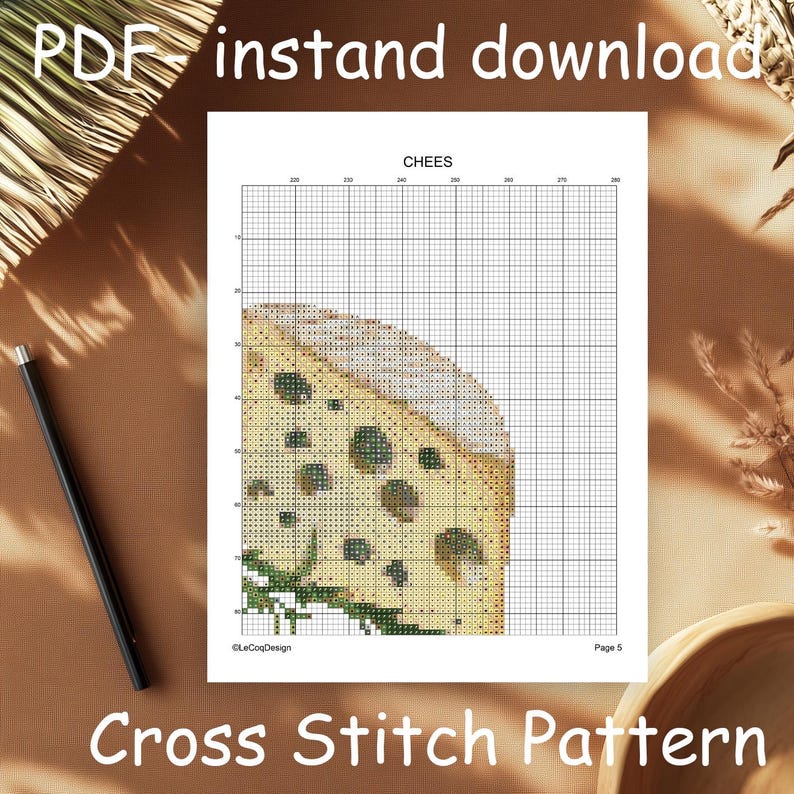Cheese Cross Stitch Pattern Pdf: 