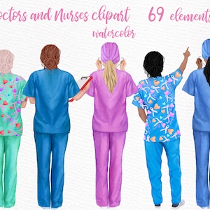 Clipart d'infirmières : « CLIPART MÉDECINS » gommages médicaux gommages infirmières Idées cadeaux femmes en gommages uniformes infirmière clipart médical infirmière png