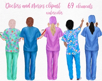 Krankenschwestern Clipart: "DOCTORS CLIPART" Doktor Scrubs Krankenschwestern Scrubs Krankenschwester Geschenk Ideen Frauen in Scrubs Krankenschwester Uniform medizinisch Clipart Nurse Png
