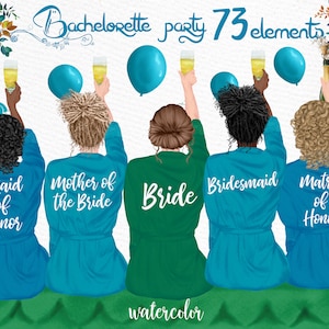 Clipart damigella d'onore: "ABITI DA SPOSA CLIPART" Addio al nubilato Festa Sposa Clipart Doccia nuziale Invito Fai da te Damigella d'onore regalo sposa tribù