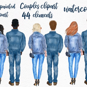 Couples Clipart: &quot;FASHION CLIPART&quot; Male Clipart Girls Clipart Watercolor People Planner Stickers Watercolor Fashion Planner Girl Clipart