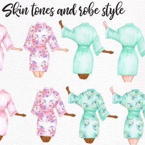 Brautjungfern Clipart: "WEDDING ROBES CLIPART" Junggesellinnenabzug Party Brautparty Einladung Diy Brautjungfern Geschenk BrautStamm Clipar Bild 3