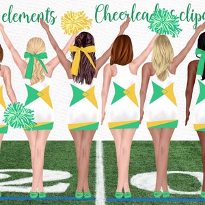 Cheerleaders Clipart: "GIRLS CLIPART" Acuarela Chicas Mejores Amigas Equipo de Deportes Clip Art Planificador de Imágenes Prediseñadas Chica Clipart Peinados Personalizados Escolares Chicas