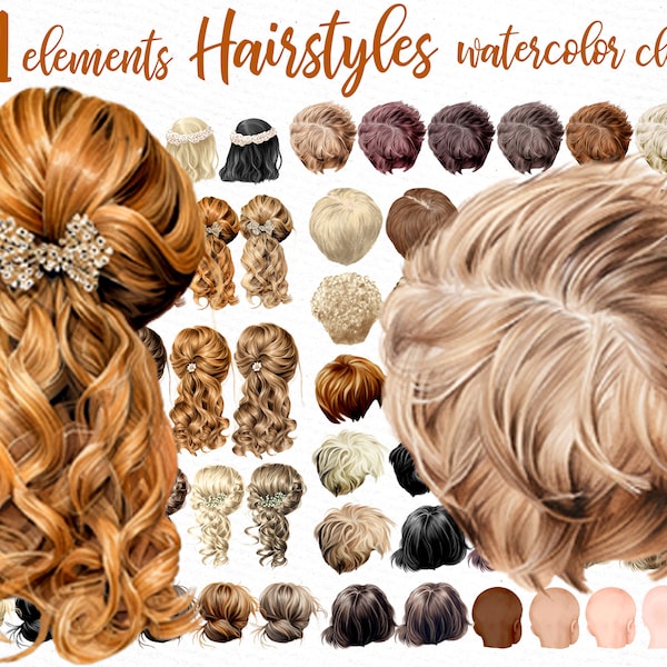 Coiffures clipart : « KIDS CLIPART » coiffures personnalisées filles cheveux enfant cheveux clipart planificateur Clipart personnalisé enfants coiffures garçons cheveux Clipart