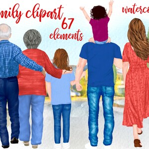 Clipart famille : « CLIPART GRANDS-PARENTS » Papa Maman Enfants Aquarelles clipart frères et sœurs Famille Mug designs Personnes plus âgées Art de la sublimation