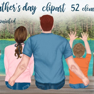 Vater und Kinder Clipart: "FATHER'S DAY CLIPART" Daddy Clipart Clipart Clipart Mann Clipart kleine Junge beste Papa Clipart Diy einladen