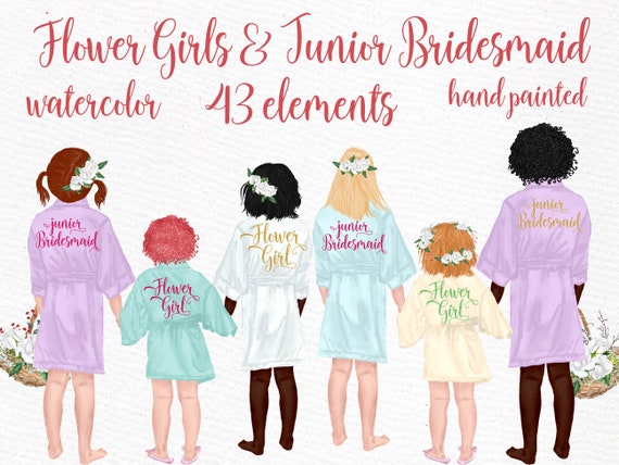 Download Flower Girl Clipart Junior Bridesmaid Wedding Etsy