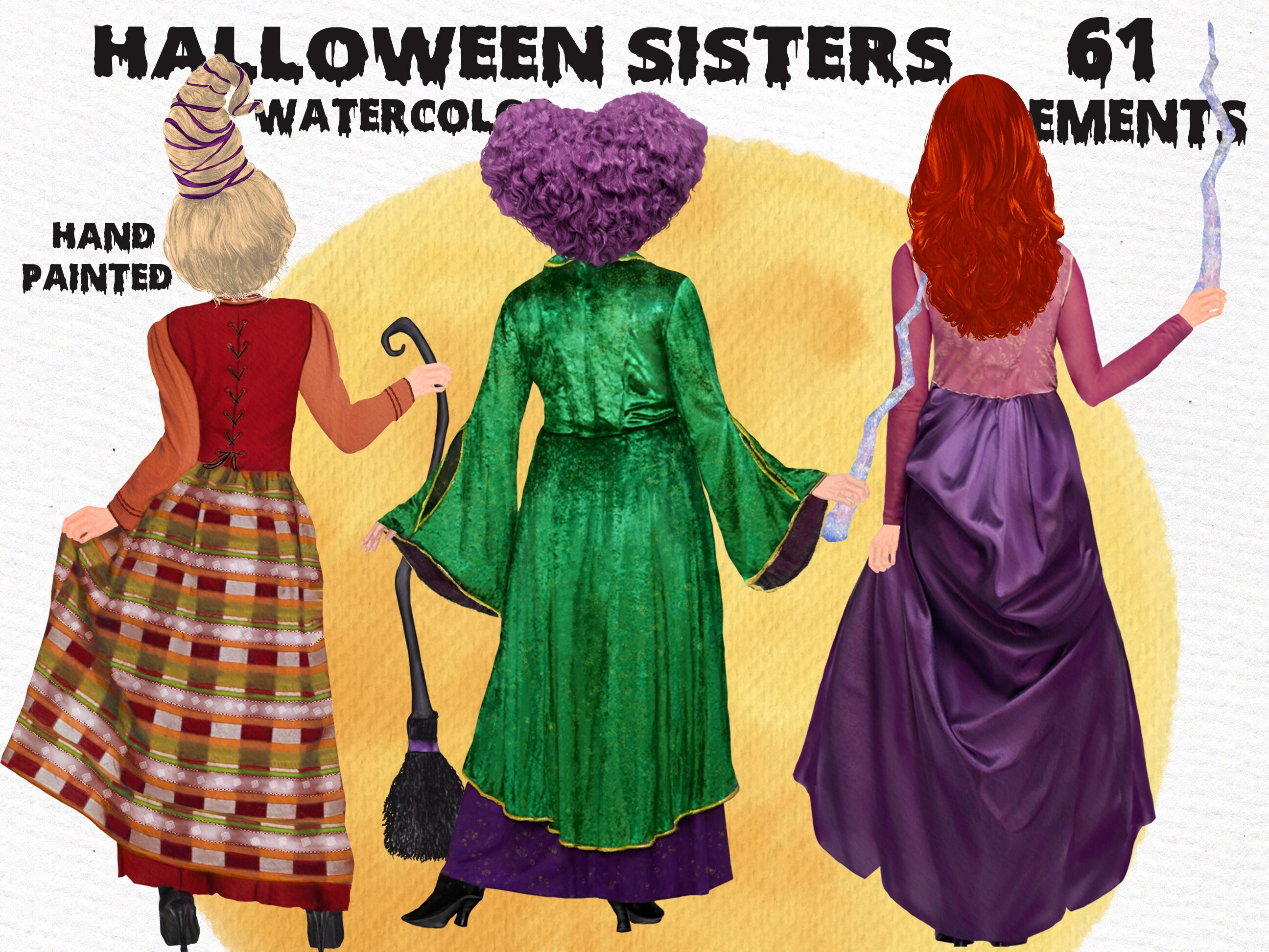 Halloween sisters clipart WITCHES CLIPART Halloween Mug Full Moon