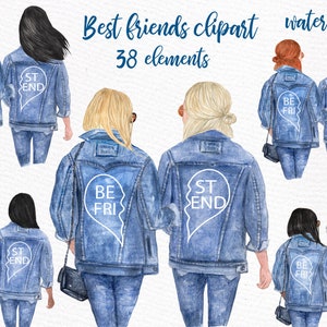 Beste Freunde Clipart: "Seele Schwestern CLIPART" Bff Clipart Friends Jacke anpassbare Clipart Custom Friends Hochzeit Clipart brautjungferngeschenk
