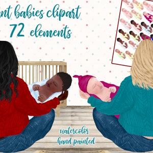 Clipart per neonati: "BABY CLIPART" Madre e bambino Clipart del bambino del bambino Clipart del bambino sveglio Cusumize bambino Clipart della festa della mamma Tazza per bambini