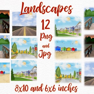 Paisajes de verano clipart: "BEACH LANDSCAPES" BeachPng Paisajes personalizados Mug Diseño Diy vecino paisaje summer background mug plantillas