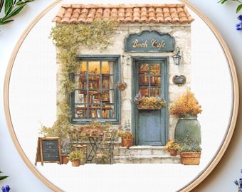 Boek Cafe-kruissteekpatroon Pdf: "CAFE CROSS STITCH" getelde kruissteek moderne kruissteek Punto de cruz Winkelvoorkant kruissteek