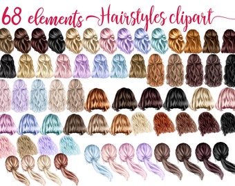 Imágenes de peinados: Imágenes de cabello largo para niñas (PNG, descarga  digital)