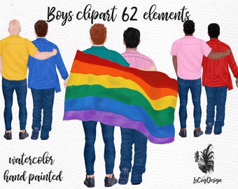 LGBTQ Male clipart: "GAY COUPLES" Gay clipart Lgbt Flag Valentine Lgbt Love clipart Customizable clipart Man clipart Pride clipart Lgbt Mug