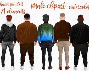 Man clipart: "MALE CLIPART" Large man clipart Plus size man Boys clipart Male hairstyles Sports man clipart Custom Men clipart Boyfriend png
