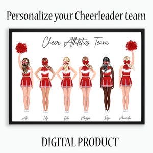 Personalized Cheerleader Digital Print: &quot;CHEER TEAM PRINT&quot; Cheer Friend Gift Cheerleader Poster Cheer Team Gift Custom Picture Cheer Gift