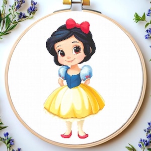 Snow White Cross Stitch Pattern Pdf: "FAIRYTALE CROSS STITCH" Princess Cross Stitch Princess Embroidery Cartoon Characters cross stitch Pdf
