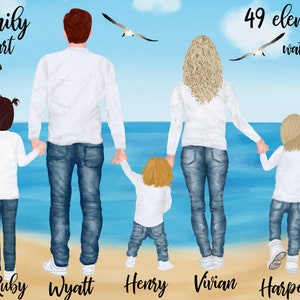 Clipart famille: « FAMILY FIGURES CLIPART » Homme clipart Papa Maman Enfants Aquarelle personnes Filles clipart Mothers day Family People Kids Art
