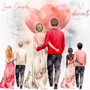 Imágenes prediseñadas de parejas enamoradas: "Clipart de San Valentín" Imágenes prediseñadas de amor, novios, novias, diseños de tazas, sublimación, imágenes prediseñadas de compromiso.