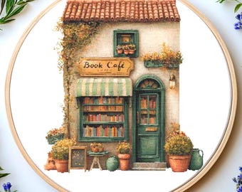 Boek Cafe-kruissteekpatroon Pdf: "CAFE CROSS STITCH" getelde kruissteek moderne kruissteek Punto de cruz Winkelvoorkant kruissteek