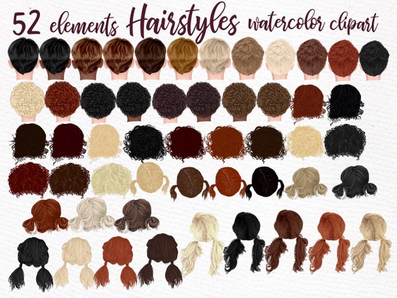 Hairstyles Clipart: kids Clipart Custom Hairstyles - Etsy Hairstyles Clipart: kids Clipart Custom Hairstyles - Etsy