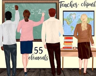 Maestros clipart: "SCHOOL CLIPART" Regreso a la escuela Aula Escuela Profesor taza Escuela de moda Profesor de moda Png Maestro planificador Maestro pegatinas