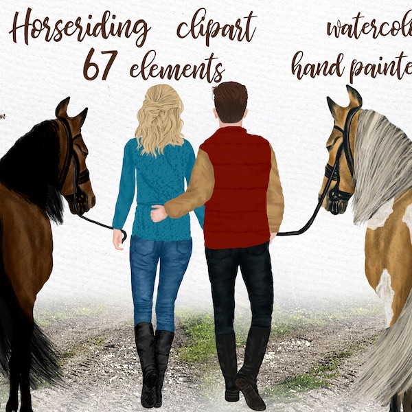 Girl with horse clipart: "PEOPLE AND HORSES" Horse clipart Couple back view Couples clipart Horse Lovers Mug Riding clipart Horse and Man