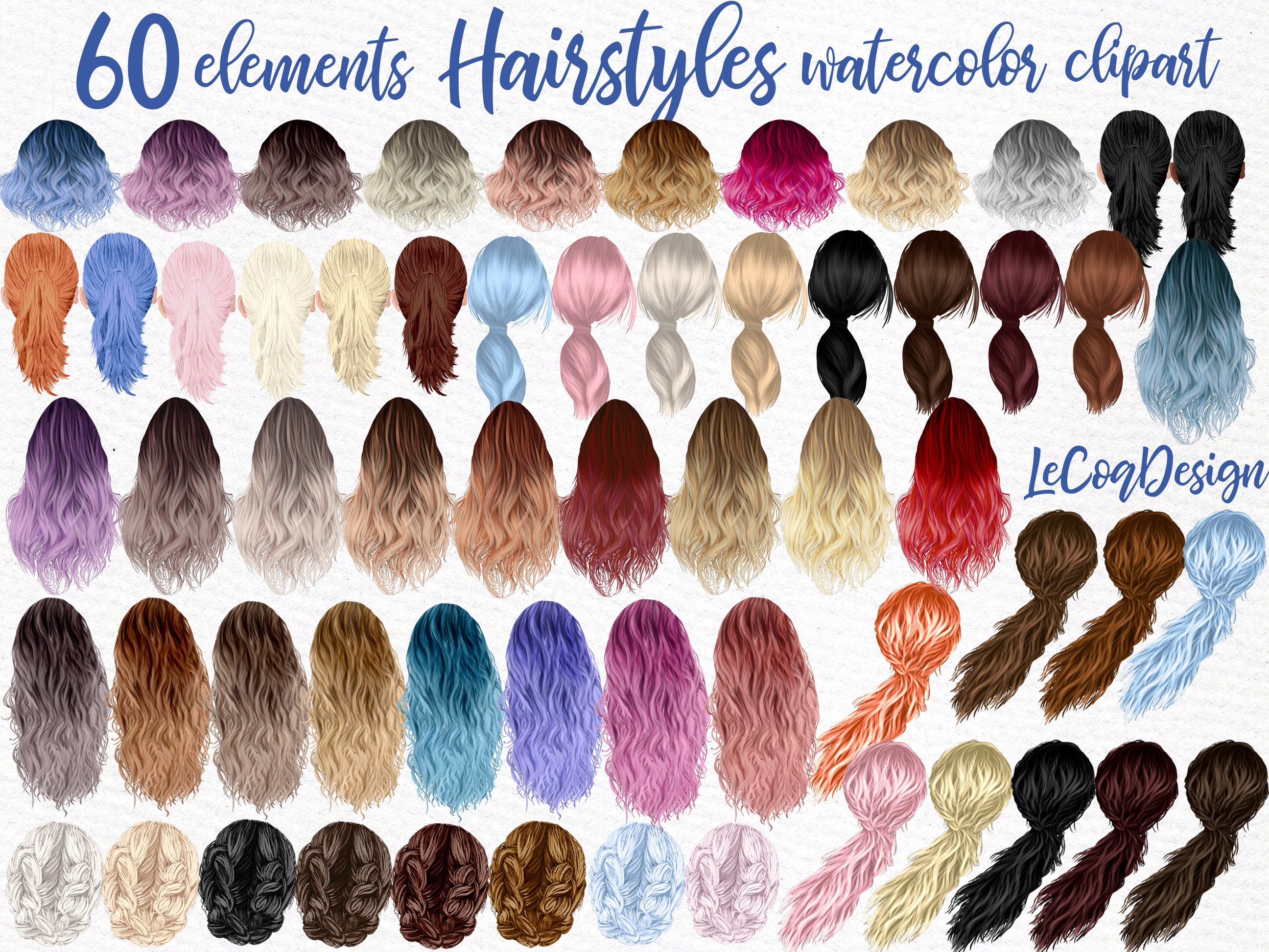 Hairstyles Clipart: ombre Hairstyles Custom - Etsy Sweden Hairstyles Clipart: ombre Hairstyles Custom - Etsy Sweden