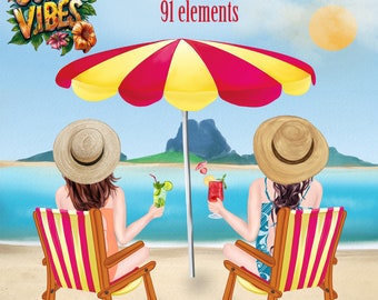 Summer Girls PNG Clipart: Beach Vacation Graphics (91 Files)