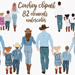 Cowboy famille Clipart : « WESTERN FAMILY CLIPART » Pays famille personnalisable clipart Western Png Cowboy clipart Cowgirl clipart Mug designs