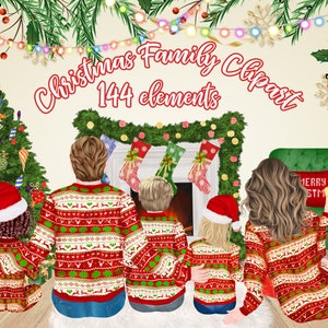 Weihnachten Familie Clipart: "CHRISTMAS BUNDLE CLIPART" Weihnachtsbecher Passende Pullover Familie Weihnachten Eltern und Kinder Pod Sublimations